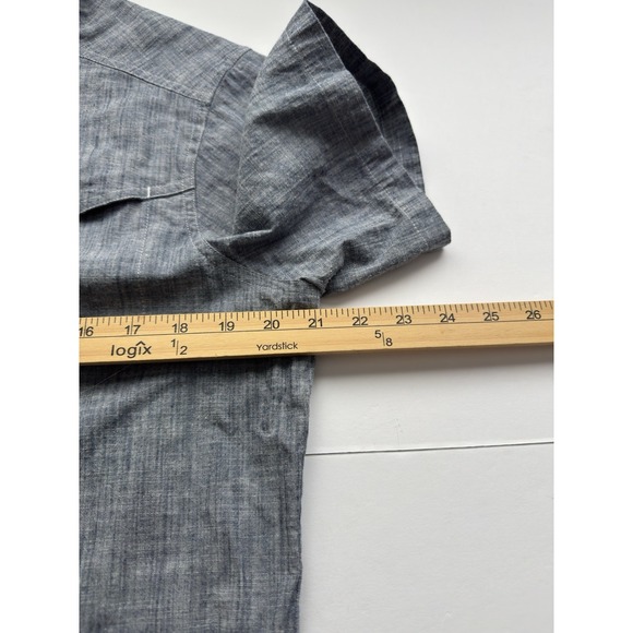 Club Ride Men's Pearl Snap Short Sleeve Vented Shirt Pockets Blue Sz L Cycling - Picture 7 of 11